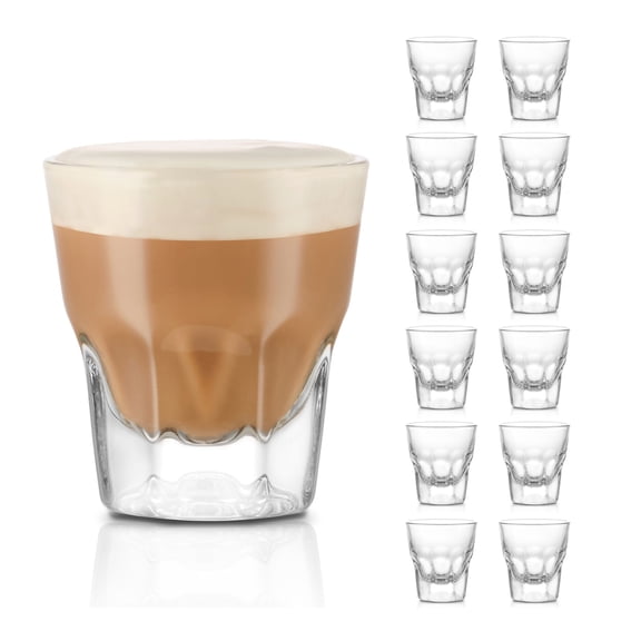 Libbey Gibraltar DuraTuff Cortado Glasses Set of 12, 4.5 Oz Durable Restaurant Style, Glass Espresso Cups, Drinkware Set for Home, Coffee Service