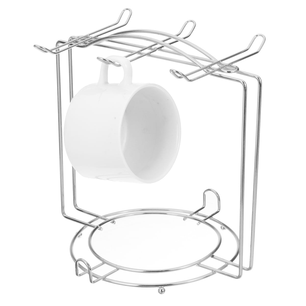 Tea Cup Tree Holder Mug Coffe Cup Holder Rack Saucer Display Rack Stand Can Hold Up 6 Cups, 6