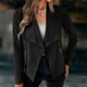 thumbnail image 3 of Abrigo Chaquetas de gamuza artificial con cuello vuelto, traje diario con bolsillos para mujer de color sólido Cgtredaw Negro T M para Mujer, 3 of 6