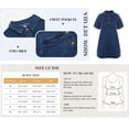 thumbnail image 6 of Women Summer Denim Dress Short Sleeve Button Down Collared Loose Fit Casual Jean Mini Dress, 6 of 6