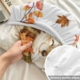 thumbnail image 4 of Cal.King Size Fitted Sheet Set - Hedgehog Fall 3 Piece Bedding Sets 16" Deep Pocket Fitted Sheet with 2 Pillowcases, Thanksgiving Pine Cones Maple Leaves Plaid Brushed Microfiber Hotel Bed Sheets, 4 of 9