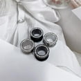 Black And Silver Plated Crystal Rhinestones CZ Ear Tunnels Plugs