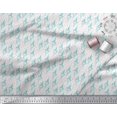 thumbnail image 2 of Soimoi Green polyester Crepe Fabric Arrow,Heart & Eiffel Tower Architectural Printed Craft Fabric by the Yard 52 Inch Wide, 2 of 3