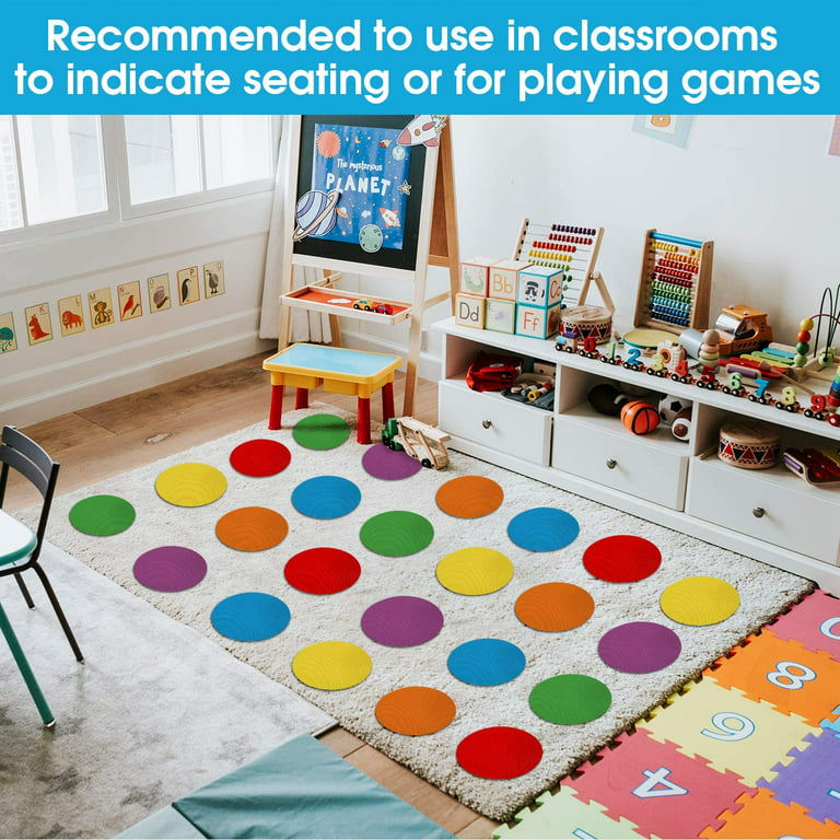 AOJOYS Carpet Markers 62 Pcs - 36 Pcs Multicolor Numbers (1-36) Spot Markers + 26 Pcs Letters (A-Z) Carpet Dots for Classroom, Carpet Marker Spots Circles
