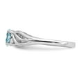 thumbnail image 3 of Sterling Silver Rhodium-plated Aquamarine Ring, 3 of 7