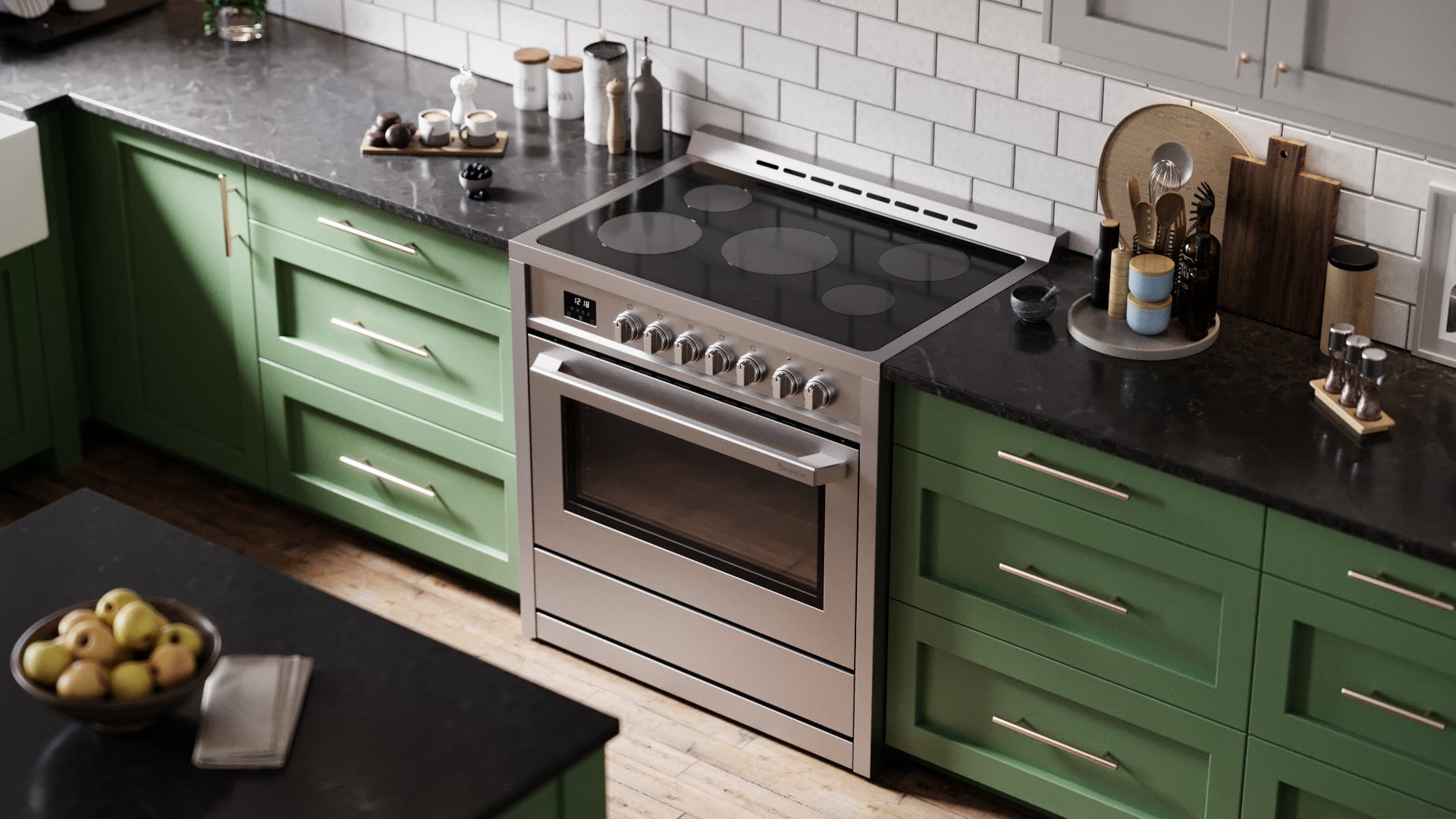 Rangaire RRE361TS 36" Electric Range Oven with Timer - Stainless Steel, Infrared Stove Burners, True Convection, Easy Reach Racks