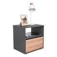 thumbnail image 1 of Mesa de Noche Galanto Plata Oscuro y Miel Virtual Muebles, 1 of 8