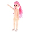 thumbnail image 2 of Muñeca BJD articulada de 11'' y 20 pulgadas, 1/6, cuerpo de plástico, pelo largo y zapatos incluidos. Cola de caballo rizada rosa, 2 of 9