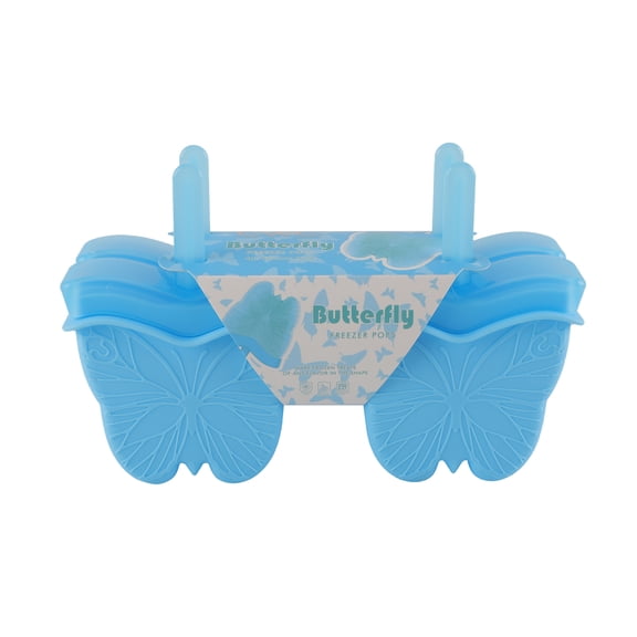 Butterfly Silicone Ice Pop Molds - Reusable & Dishwasher Safe, Blue