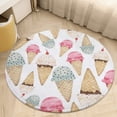 thumbnail image 6 of Ice Cream Cone Pattern Round Carpet Circle Rug Outdoor Patio Area Rug Washable Large Area Rugs Hallway Room Decor Fitness Mats, 6 of 8
