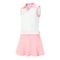thumbnail image 2 of Girls Tennis Golf Outfit Sleeveless Polo V Neck Tank Top and Skorts Sets Sport Skirt with Pockets, 2 of 5