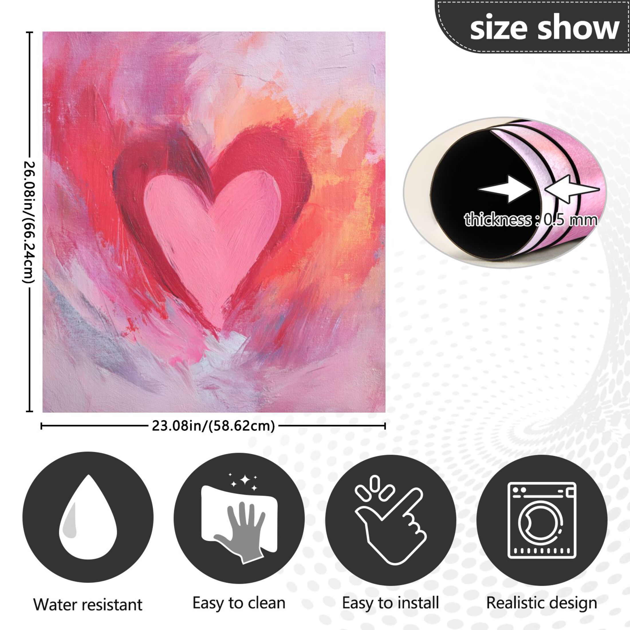 IAUYY Magnetic decorative sticker - 23x26 Inch PVC Refrigerator Decorative Cover, Removable DIY Art for Kitchen Appliances A Pure Heart