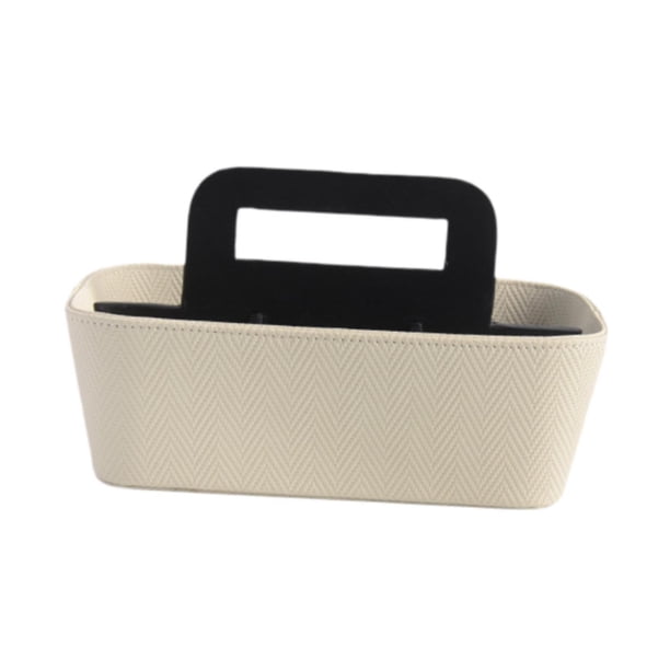 Organizador de escritorio, caja de cuero, organizador de escritorio, organizador de papelería, soporte de control Negro