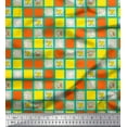 thumbnail image 1 of Soimoi Rayon Fabric Geometric Square,Text & Bear Face Kids Fabric Prints by Yard 56 Inch Wide, 1 of 3