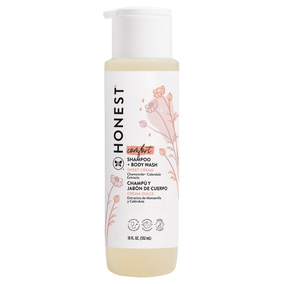 The Honest Company Baby Shampoo and Body Wash, Sweet Cream Comfort, 18 fl oz