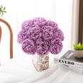 thumbnail image 6 of Artificial Peony Silk Flower with Stems 20pcs Real Look Vintage Peonies for Home Wedding Decoration (Purple), 6 of 18