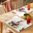 thumbnail image 4 of Easter Rabbit Placemats Set of 12, Vintage Basket Pink Blue Yellow Eggs Spring Flower Leaf Non-Slip Place Mats Washable Table Mats for Kitchen Dining Table Decorations Indoor/Outdoor, 4 of 9