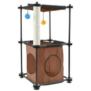 Kitty City 18-in Cat Tree & Condo Scratching Post Tower, Beige