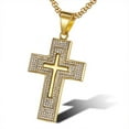 thumbnail image 4 of Lordgold Crucifix Jesus Christ Men Jewelry 14K Yellow Gold Mens Cross Pendant With Neck Chain Necklaces For Man, 4 of 6