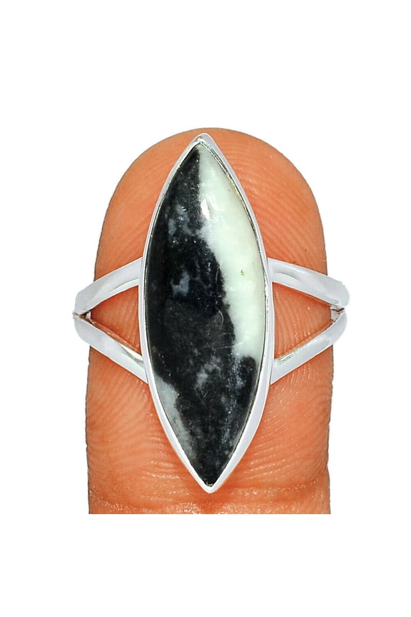 Zebra Jasper 925 Sterling Silver Ring Jewelry s.8 BR58087