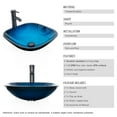 thumbnail image 6 of Eclife 16.5" Square Tempered Glass Bathroom Sink Combo with Faucet 1.5 GPM and Pop up Drain Bathroom Bowl,Blue, 6 of 8