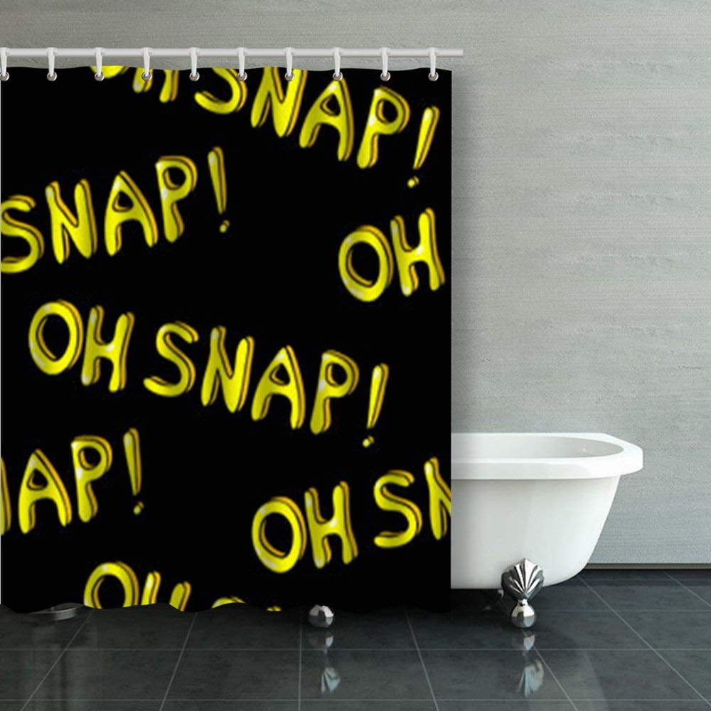 ARTJIA Seamless Pattern Patches Slang Words Oh Shower Curtains Bathroom