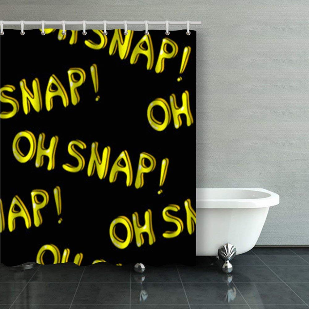 ARTJIA Seamless Pattern Patches Slang Words Oh Shower Curtains Bathroom