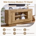 thumbnail image 2 of KeyWhat TV Stand for TVs Up to 80", Modern Entertainment Center with Storage Cabinet & Open Shelves, Cable Management for Living Room, Light Knotty, 2 of 7