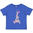 thumbnail image 3 of Inktastic Eiffel Tower in Paris with Flowers and Pink Banner Boys or Girls Toddler T-Shirt, 3 of 5