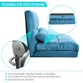 thumbnail image 4 of Double Chaise Lounge Sofa, Floor Sofa Bed Adjustable Sleeper Bed Futon Bed Sofa Couches 5-Position Reclining Sofa Lazy Sofa with Two Pillows (Blue), 4 of 7