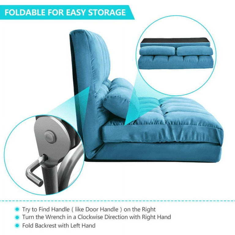 Lazy Sofa Couch Bed, Foldable High Back Floor Gaming Chair, Softly  Cushioned, Easily Folding for Teens Adults Accent Bean Bag Couch for  Bedroom Salon