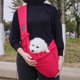 thumbnail image 3 of Bolsa de transporte para perros y gatos, con correa ancha para el hombro y manos libres, ideal para llevar a tu cachorro o conejo. Rojo, 3 of 5