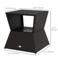 thumbnail image 2 of Outdoor PE Rattan Wicker Coffee Table with Umbrella Hole, Dark Coffee Square Side Table with Storage Shelf, Metal Frame Garden Bistro Table for Patio, Poolside, and Backyard, 2 of 7