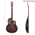 thumbnail image 2 of Full-Size Cutaway Acoustic-Electric Guitar in Sunset Red Color, 41 Inch 6-String Guitar with Rosewood Fingerboard, Grape Voice Hole and Round Back Design, 2 of 9