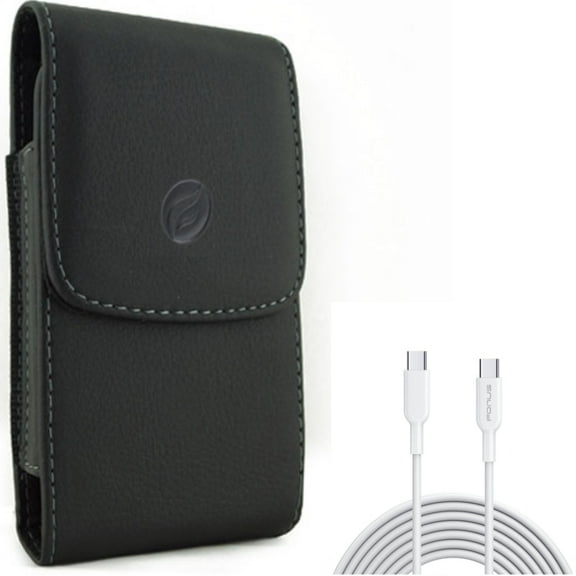 For Galaxy A73 /A23 /A14 /A13 /A03s - 6ft Long Type-C Cable w Case Belt Clip, PD Fast Charger Cord Power Wire Sync (USB-C to USB-C) Chord for Samsung Galaxy A73 /A23 /A14 /A13 /A03s