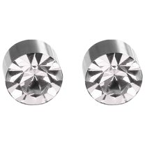 Trendy Non Piercing Earrings for Women Men Punk Simple Round Diamond Rhinestone Stud Earrings Therapeutic Jewelry Gift