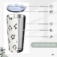 thumbnail image 4 of Penguin Tumbler with Lid and Straw Animal 20oz Insulated Stainless Steel Cup Beige Travel Coffee Mug Water Bottle for Women Gift for Birthday Christmas, 4 of 8