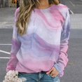 thumbnail image 2 of Sweatshirt For Womens Crewneck Colorful Marble Pattern Hoodies Teen Girls Cute, 2 of 7