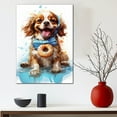 thumbnail image 3 of Barbado Da Terceira Art Canvas Fun Popcorn, Donuts and Lollipops Dogs. Watercolor Art Print, Canvas Canvas for wall decor living room, Bedroom, Bathroom. Funny Wall Art Decor, 3 of 4