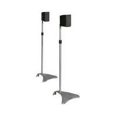 Atlantic Adjustable Satellite Speaker Stand (Set of 2), Titanium
