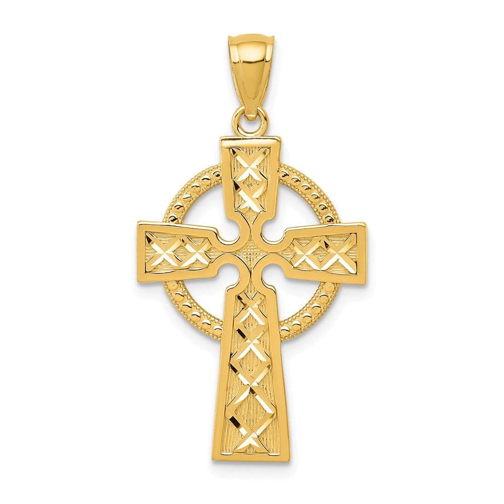 Real 14kt Yellow Gold Celtic Cross 