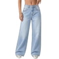 thumbnail image 2 of Xdegoge Studded Jeans for Women High Waisted Wide Leg Denim Pants with Rhinestone Side Details Relaxed Fit Casual Streetwear Y2K Festival Bottoms, 2 of 8