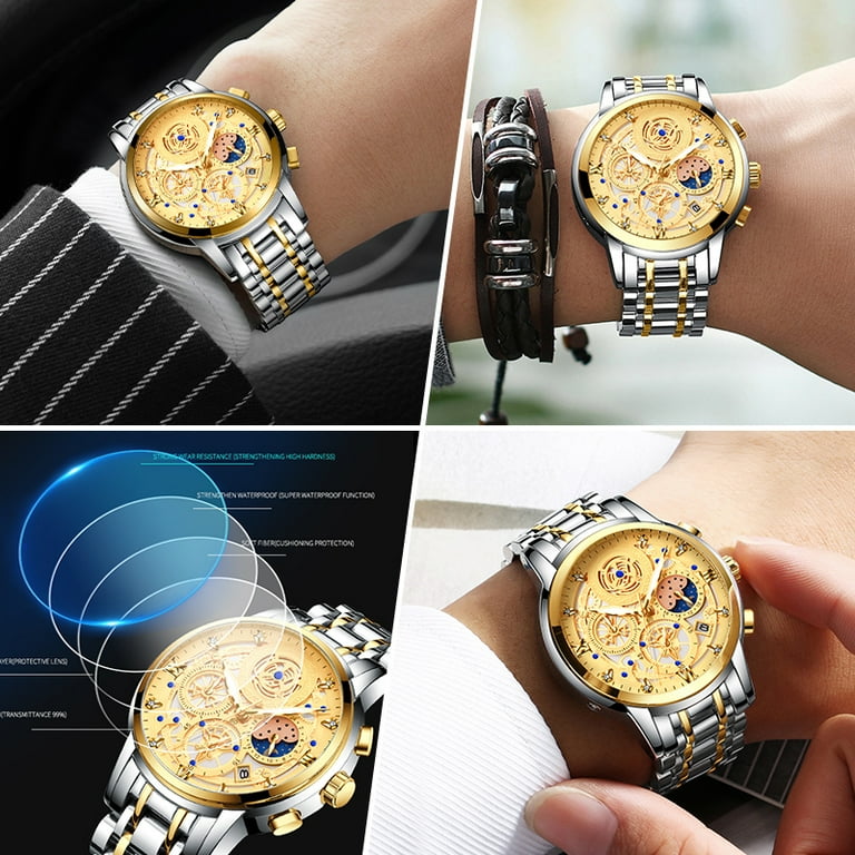 ZUNPAI Watches for Men Multifunction Chronograph Quartz Analog
