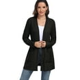 thumbnail image 6 of JWD Women's Cardigan Open Front Lightweight Cardigan Long Sleeve Sweater Cardigans with Pockets Black L, 6 of 7
