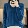 thumbnail image 5 of FDGIU Women's V Neck Cable Knit Sweater, Rib Hem Long Sleeve Loose Fit Pullover Tops Casual Knit Blouses, 5 of 5