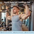 thumbnail image 2 of Detachable LAT Pulldown Bar, Gym LAT and Lift Pulldown Attachment, 360º Rotating Straight Bar with Non-slip EVA Wrapped Handles, Double Hook T-bar, Home Gym Equipment, 2 of 5