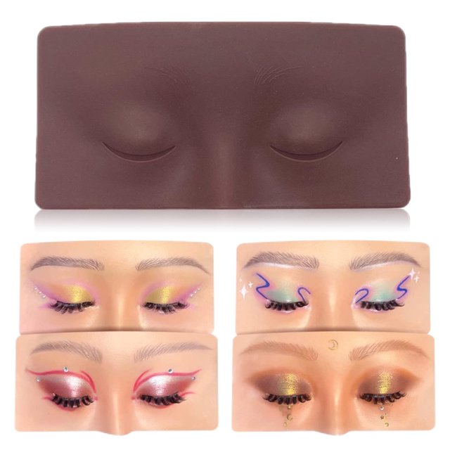 Tabla de práctica de maquillaje de ojos y cara de silicona, práctica de maquillaje realista y reutilizable, tabla de práctica de maquillaje con pintura facial