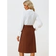 thumbnail image 4 of DARING DIVA Women's A-Line Belted Fall Midi Corduroy Skirt M Brown, 4 of 6