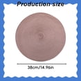 thumbnail image 3 of Round Placemats, Washable Thick Absorbent 15 inch Woven Placemats for Kitchen Dining Table, Round Braided Fabric Indoor/Outdoor Table Mats, Non Slip, Heat Resistant, Brown, 3 of 9