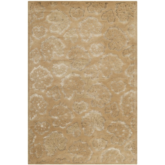 SAFAVIEH Martha Stewart Geranium Leaf Floral Area Rug, Toffee, 5'6" x 8'6"